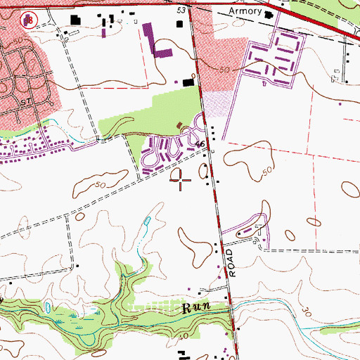 Topographic Map of Lumberton Middle School, NJ
