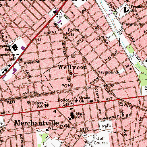 Topographic Map of First Baptist Church Christian Academy School, NJ