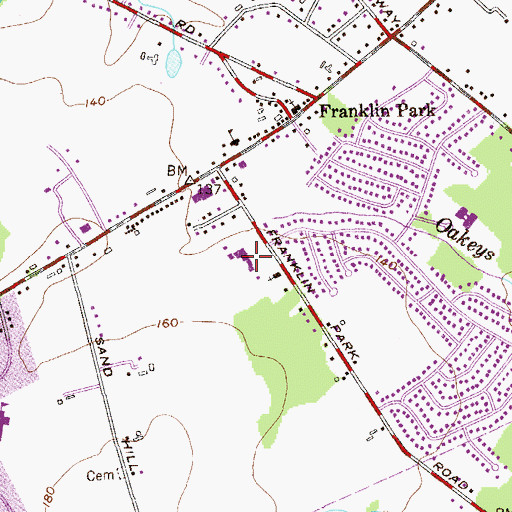 Topographic Map of Saint Augustine of Canterbury School, NJ