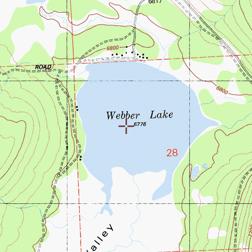 Topographic Map of Webber Lake, CA