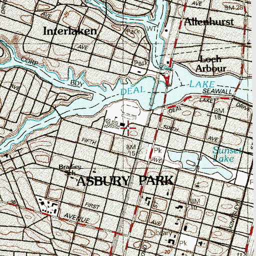 Topographic Map of Monmouth County Vocational Technical High School, NJ