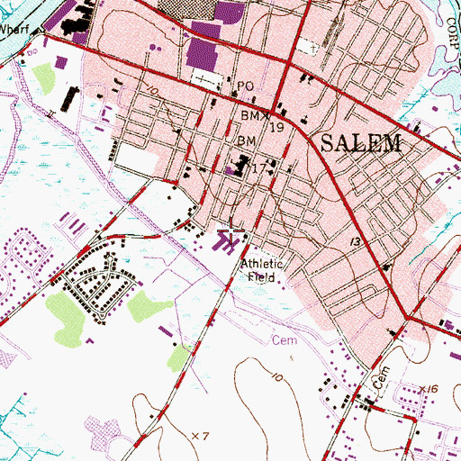 Topographic Map of John Fenwick Elementary School, NJ