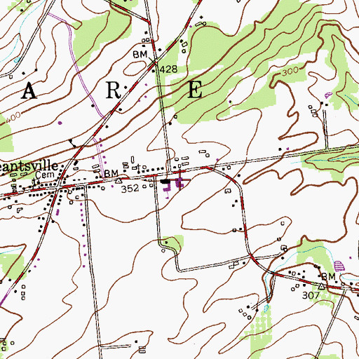 Topographic Map of Delaware Township Elementary School, NJ