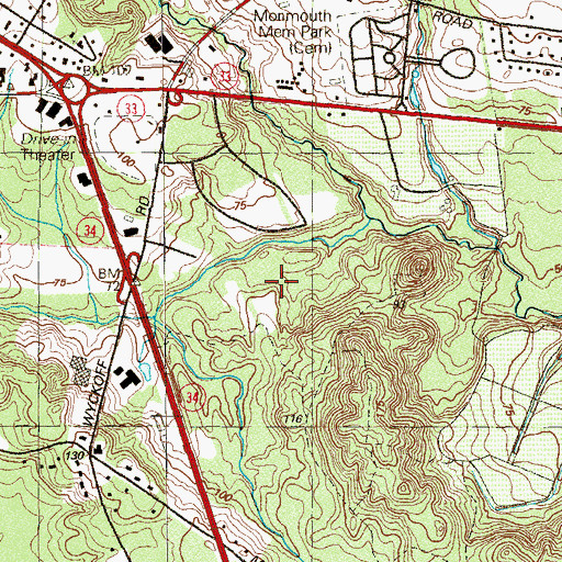 Topographic Map of Woodcliff Academy School, NJ