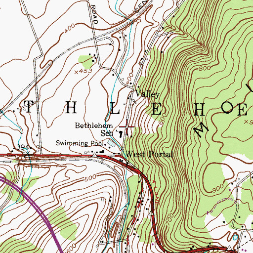 Topographic Map of Ethel Hoppock Middle School, NJ
