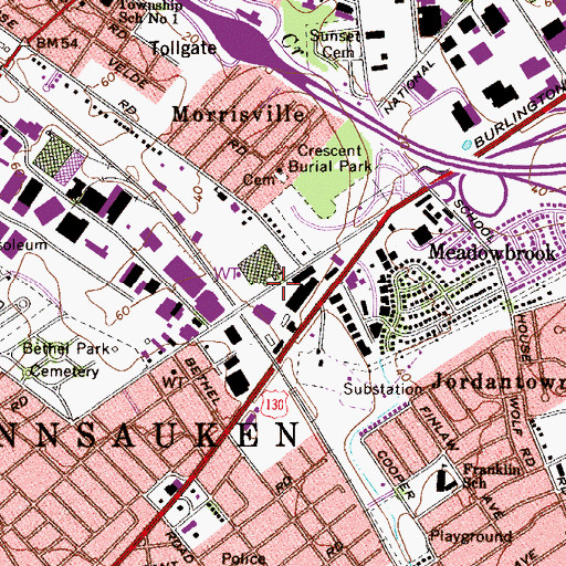 Topographic Map of World Harvest Christian Academy School, NJ
