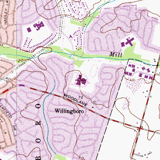 Topographic Map of Memorial Upper Elementary School, NJ