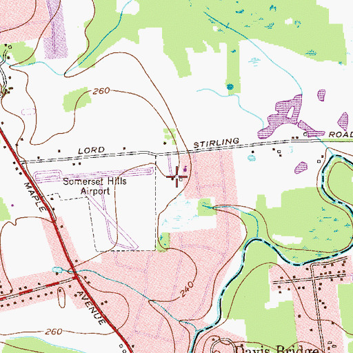 Topographic Map of Lord Stirling School, NJ