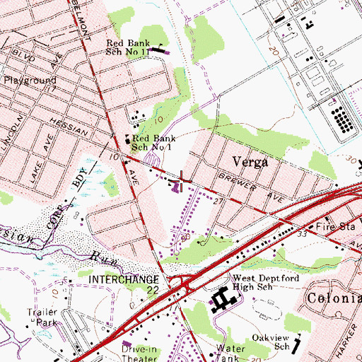 Topographic Map of Saint Matthew Regional School, NJ