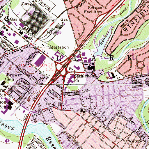 Topographic Map of Saint John the Apostle School, NJ