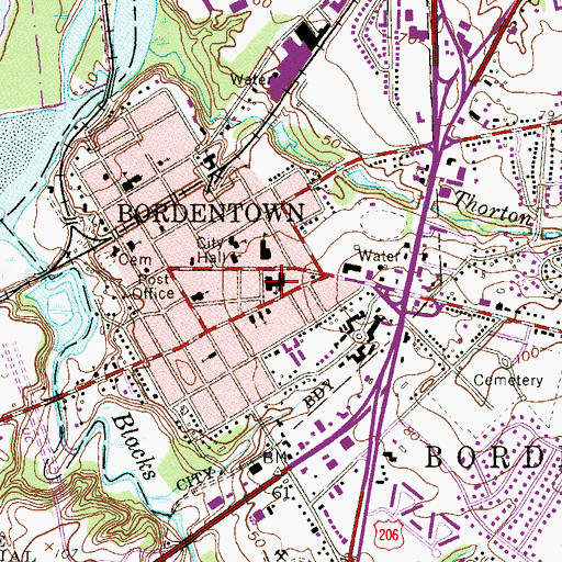 Topographic Map of Clara Barton Elementary School, NJ