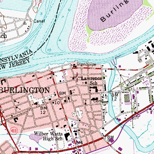 Topographic Map of Holy Light Christian Academy School, NJ