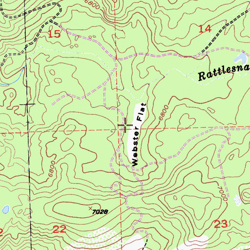Topographic Map of Webster Flat, CA
