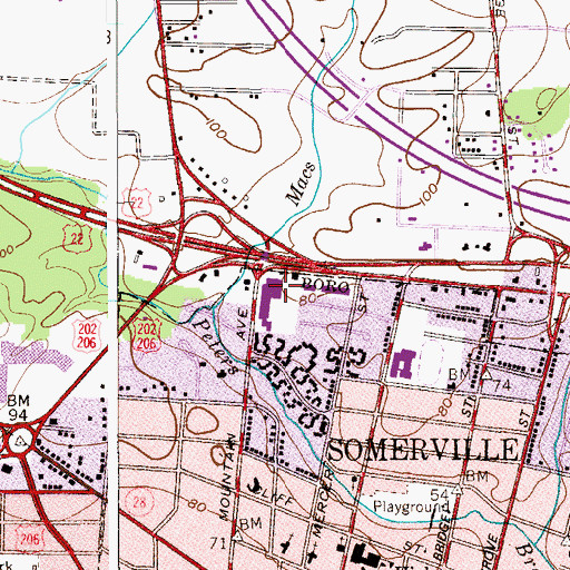 Topographic Map of Immaculata High School, NJ