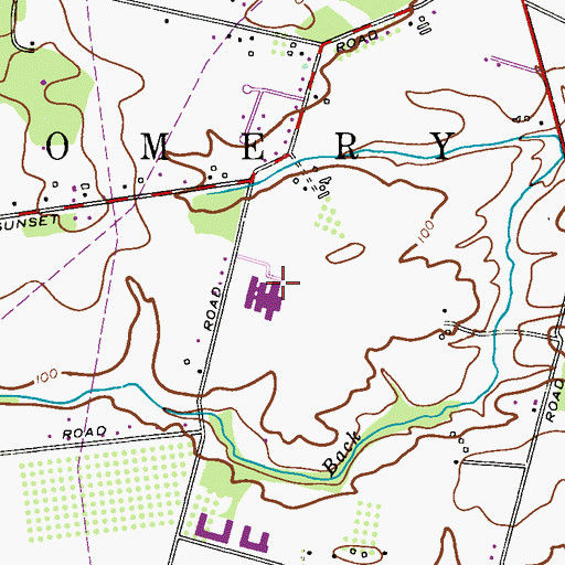 Topographic Map of Montogomery Township Upper Middle School, NJ