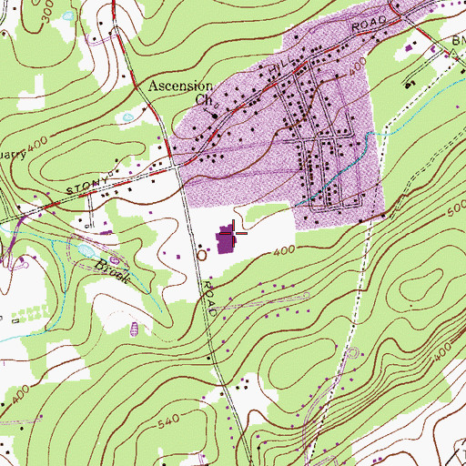 Topographic Map of Warren Middle School, NJ