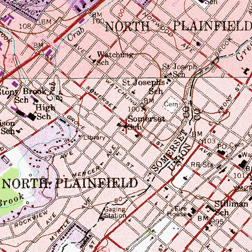 Topographic Map of Growing Tree Preschool, NJ