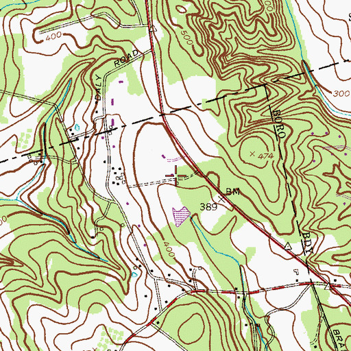 Topographic Map of The School of the Hills, NJ