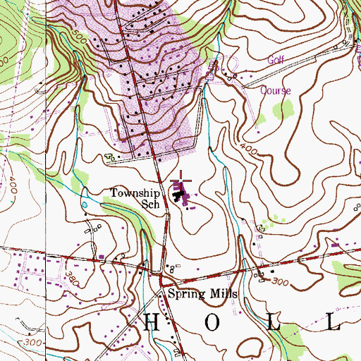 Topographic Map of Holland Township Elementary School, NJ