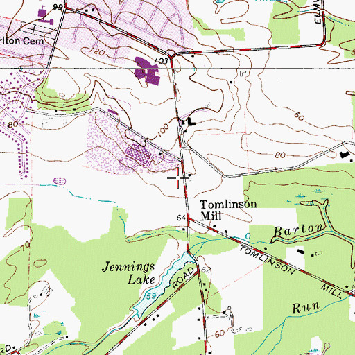 Topographic Map of Marlton Elementary School, NJ