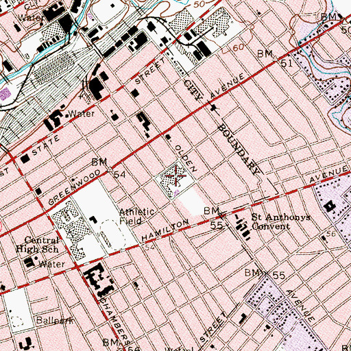 Topographic Map of Hedgepeth Williams School, NJ