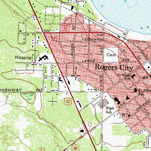 Topographic Map of Calvary Bible Church, MI