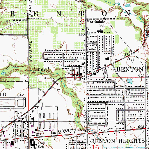 Topographic Map of Trinity Church of God in Christ, MI