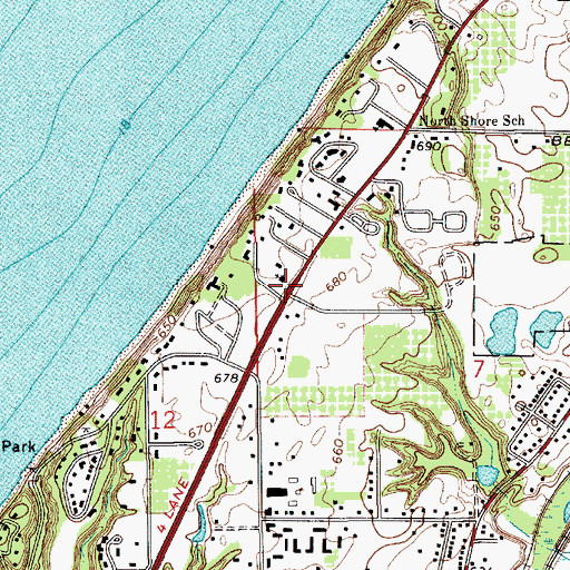 Topographic Map of Community of Christ Church, MI
