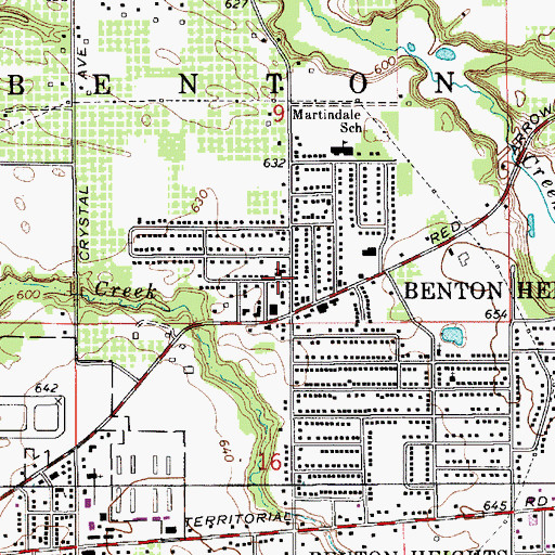 Topographic Map of Benton Heights Church of God, MI