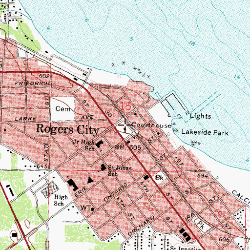 Topographic Map of Presque Isle County Sheriff's Office, MI