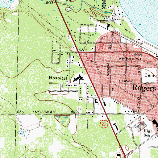Topographic Map of Northern Foot and Ankle Clinic, MI