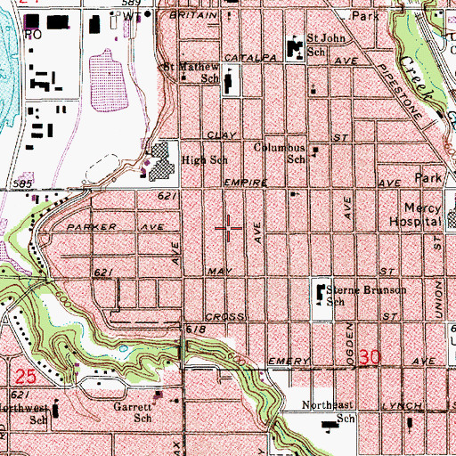 Topographic Map of Broadway Park, MI