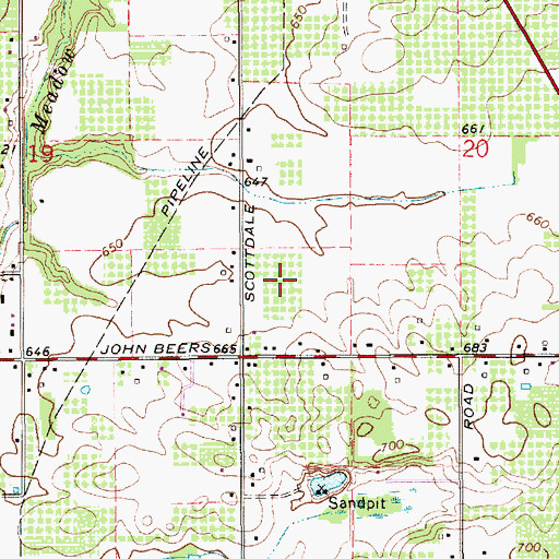 Topographic Map of Bicentennial Park, MI