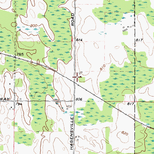 Topographic Map of Southrogers Post Office (historical), MI