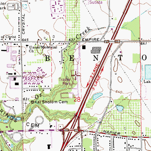 Topographic Map of Ravines Mobile Home Park, MI