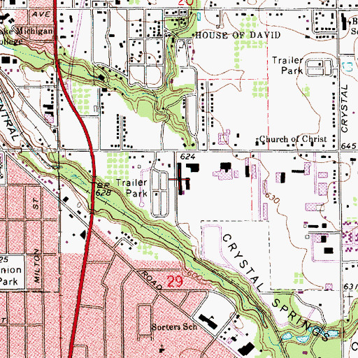 Topographic Map of Orchard View Estates, MI