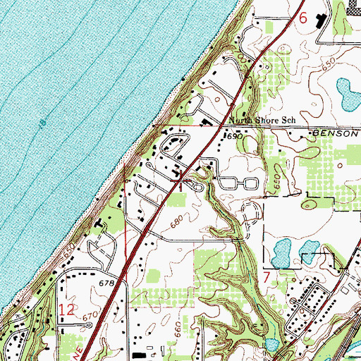 Topographic Map of North Shore Estates Mobile Home Park, MI