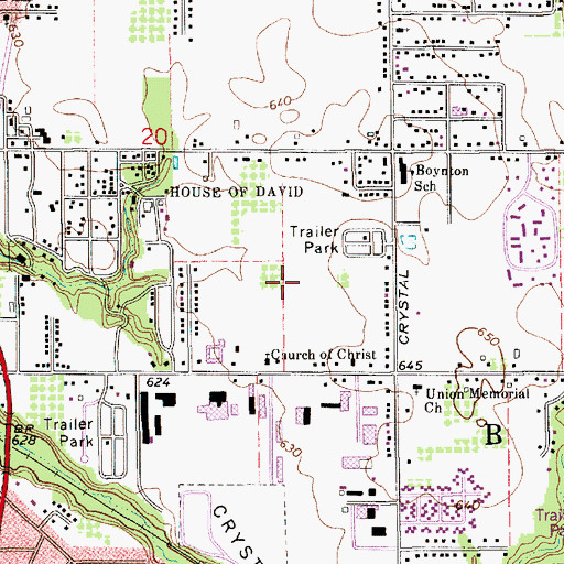 Topographic Map of Blossom Trails Golf Course, MI