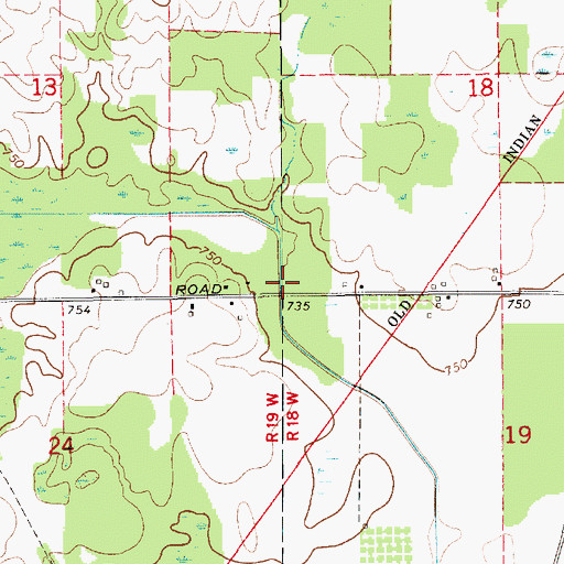 Topographic Map of Olive Branch Methodist Church, MI