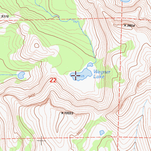 Topographic Map of Wegner Lake, CA