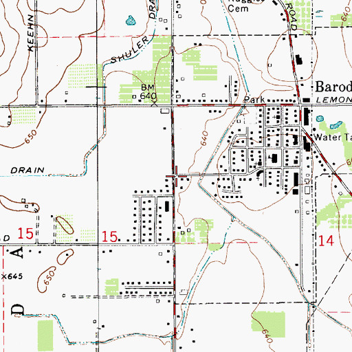 Topographic Map of Saint Johns Evangelical Lutheran Church, MI