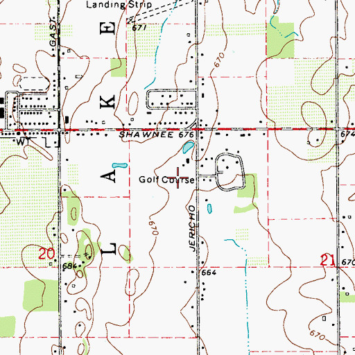 Topographic Map of Pebblewood Country Club, MI