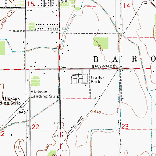 Topographic Map of Shawnee Mobile Home Court, MI