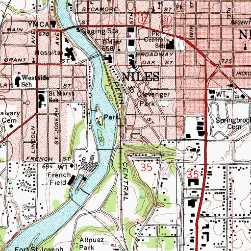 Topographic Map of Ring Lardner Historical Marker, MI