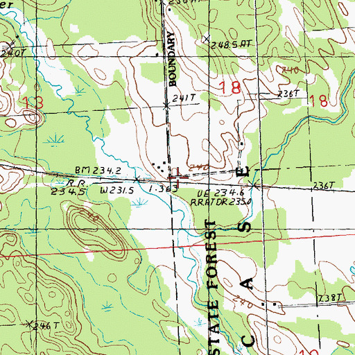 Topographic Map of Case Station (historical), MI