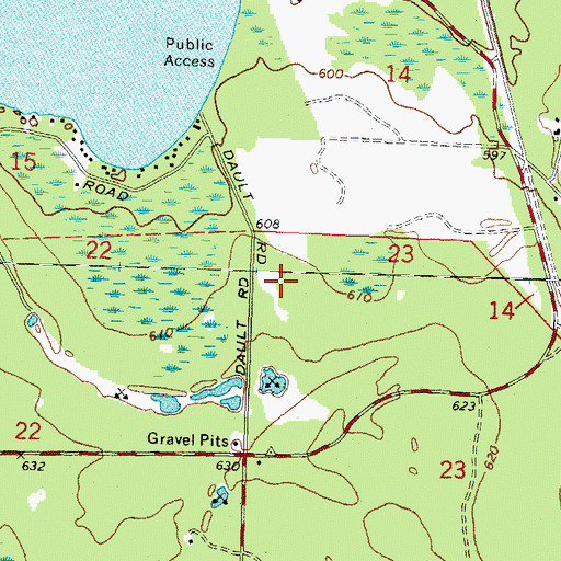 Topographic Map of Bell Post Office (historical), MI