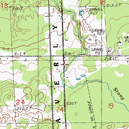 Topographic Map of Allis Post Office (historical), MI