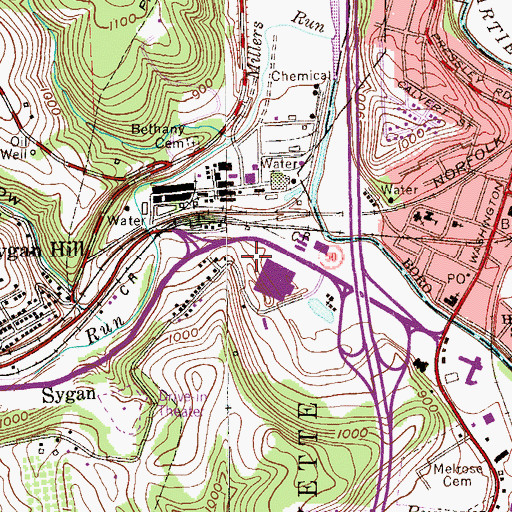 Topographic Map of Children's Hospital of Pittsburgh South, PA