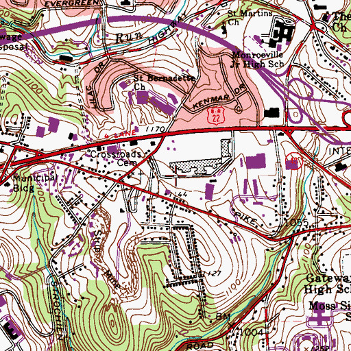 Topographic Map of Children's Hospital of Pittsburgh East, PA