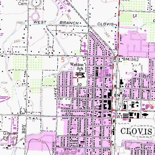 Topographic Map of Weldon Elementary School, CA